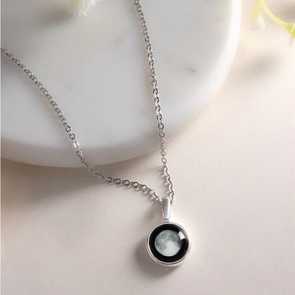 Moon Glow Elegance Necklace in Stainless Steel - Picture 1 of 8